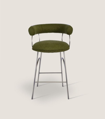 Olive Green Bar Stool Luxury Recliner Designer Armchair Upholstery Furniture