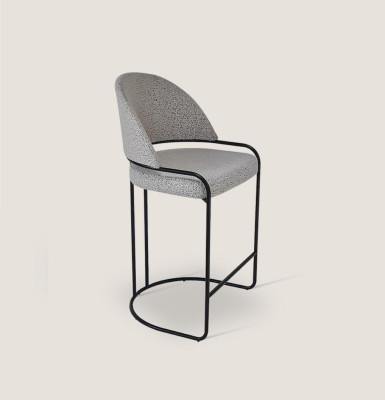 Gray Bar Stool with Stainless Steel Feet Dining Room Chair High Design Chairs