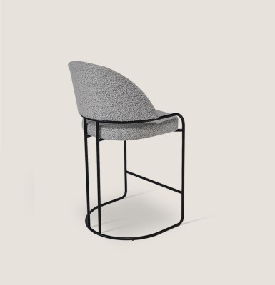 Gray Bar Stool with Stainless Steel Feet Dining Room Chair High Design Chairs