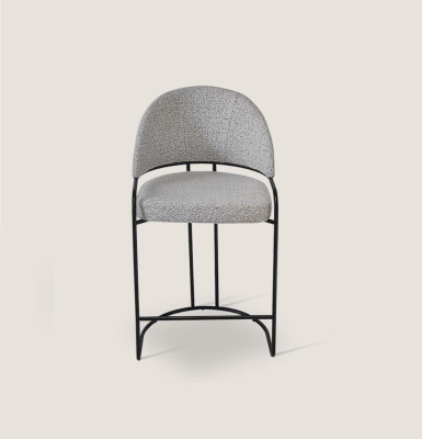 Gray Bar Stool with Stainless Steel Feet Dining Room Chair High Design Chairs