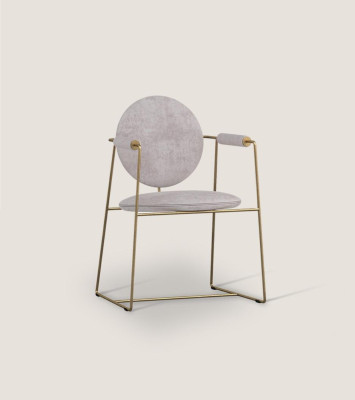 White Luxury Chair with Armrests Dining room Furniture Stainless steel frame style