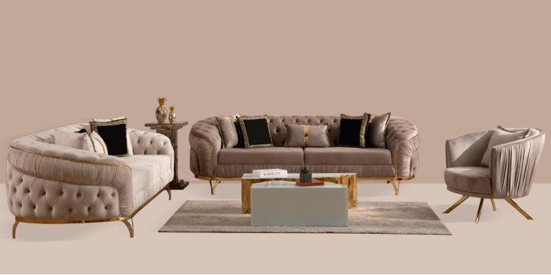 Chesterfield Sofa set 321 Seater Design Upholstery Sofa Suite Set