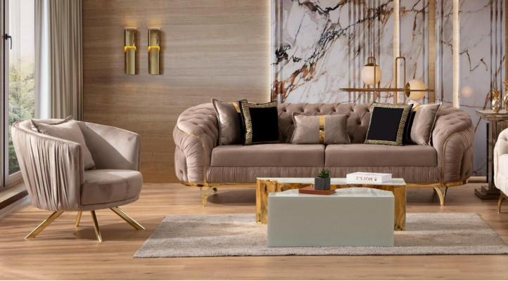Luxury Sofa set 31 Seater Textile Designer Chesterfield Sofa Modern