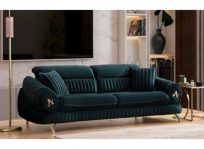 Green Three Seater Luxury Couch Modern Wood Design Living room furniture new