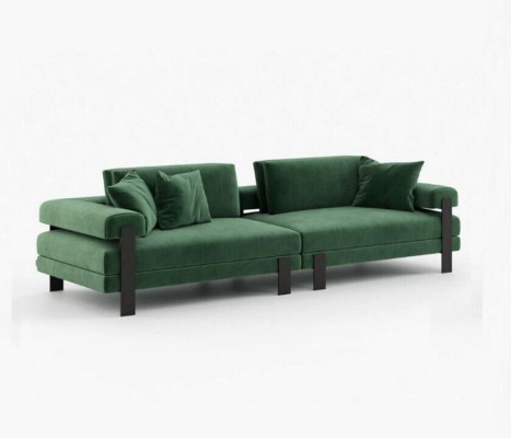 Sofa 2 Seater Couch Design Upholstery Modern Textile Fabric Modern Two-seater