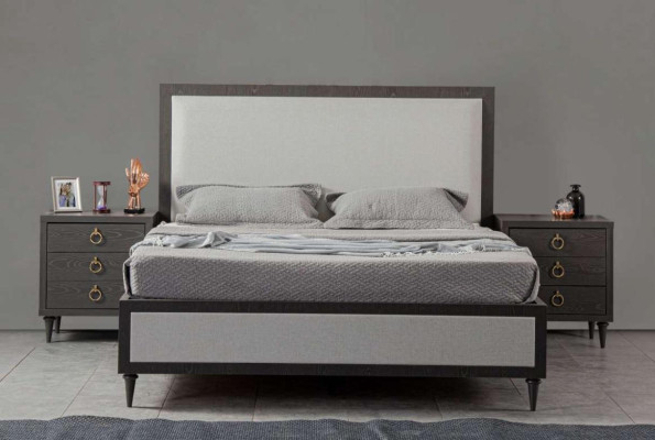 Bedroom Set Modern Luxury Bed 2x Bedside tables Chest of drawers with Mirror