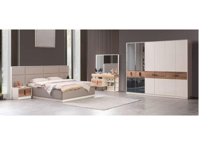 Complete's Bedroom Set Bed 2x Bedside tables 5 pcs. Designer luxury
