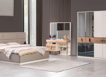 Complete's Bedroom Set Bed 2x Bedside tables 5 pcs. Designer luxury