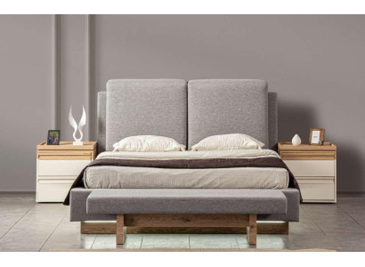 Design Bedroom 3 pcs. Bed 2x Bedside tables Modern Luxury Set Furniture