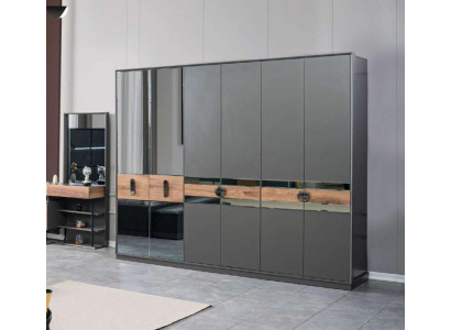 Bedroom Luxury Wardrobe Gray Wardrobe Wood Modern Furniture new