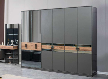 Bedroom Luxury Wardrobe Gray Wardrobe Wood Modern Furniture new