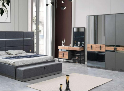 Bedroom Set Bed 2x Bedside tables Wardrobe Furniture Luxury Set new