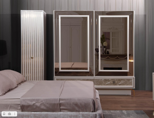Modern Bedroom Complete's Set Bed Bedside tables Designer Furniture