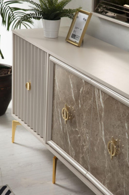 Modern Sideboard with 2x Mirrors Designer Luxury Living room Furniture Wood
