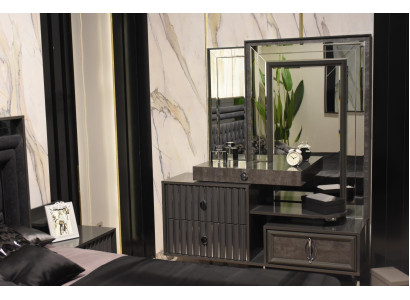 Black Dressing Table Luxury Wood Console Designer Bedroom Furniture