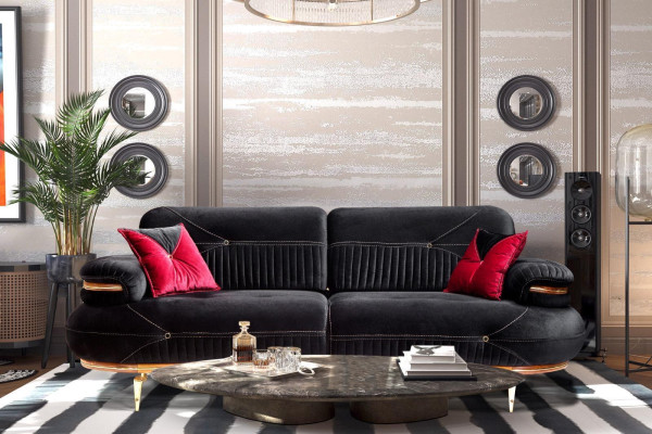 exclusive s 3-seater sofa modern new textile design living room