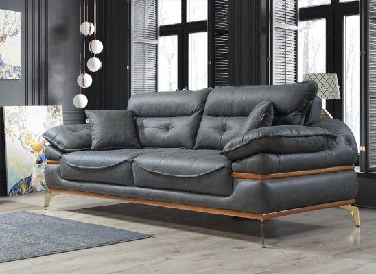 Modern gray sofa in the living room exclusive s 3-seater sofa