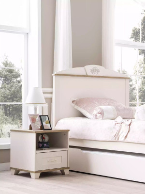 Children's bedside table design Bedside table night console Childrens room Wood White