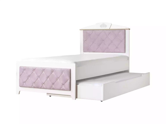 Chesterfield functional bed pull-out children's bed bed 120 wood pink