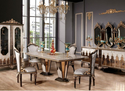 Classic High Quality Dining room Suite Luxury Set Dining table Chest of drawers