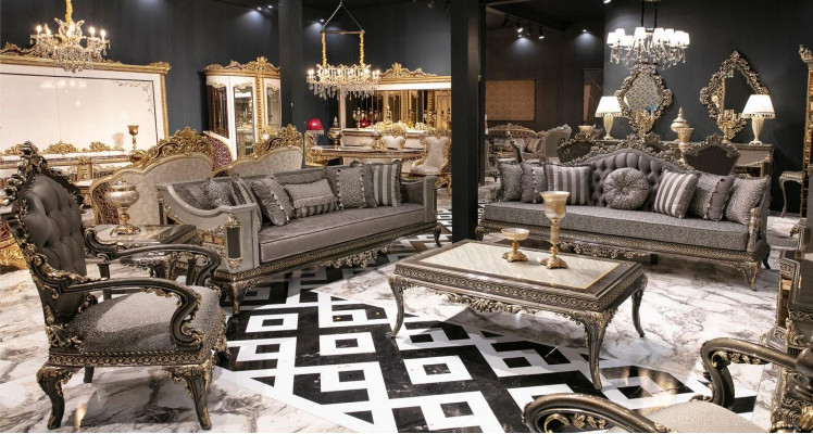 Classic Gray Chesterfield Sofa set 3+3+1 Seater Coffee table 4pcs