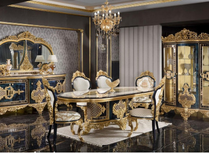 Black -Golden Dining room Set Dining set Wood Furniture Dining table 5pcs new