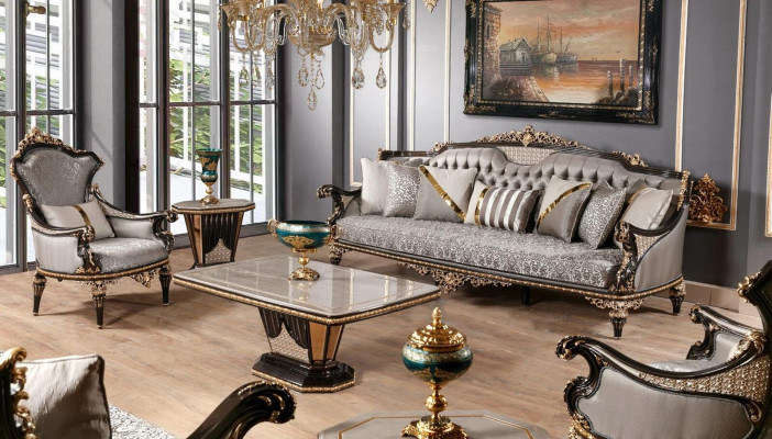 Classic Chesterfield Seating group luxury 3+1 seater upholstery couches 2 pieces