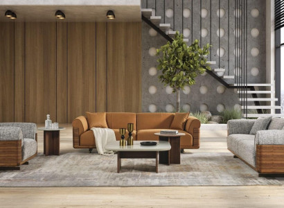 Couch set Sofa set Complete e Upholstered sofa Brown Fabric fabric sofa