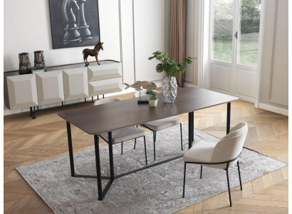 Dining room Dining corner Dining set Dining table Set 7pcs Wood Brown Chairs Modern