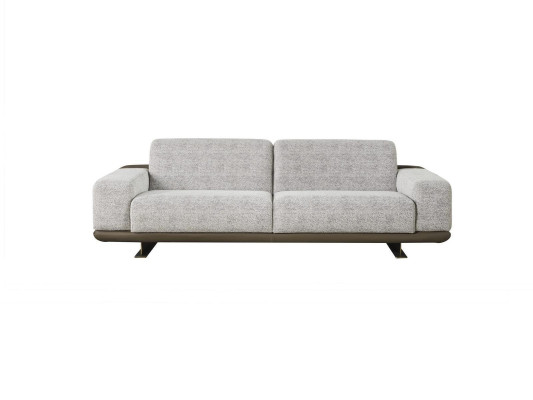 Three Seater Sofa 3 Seater Upholstered Sofa Gray Fabric Polyester Couch Modern