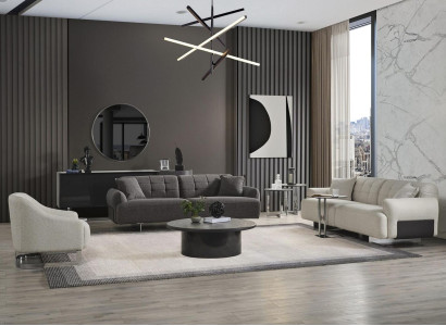 Complete e upholstered sofa sofa set gray fabric fabric sofa