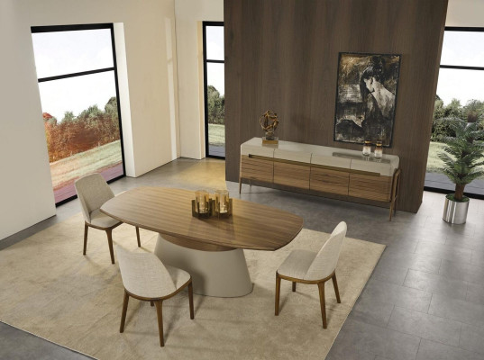 Complete e dinette Dining set Dining table Set 8pcs Dining room Brown Wood new