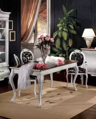 Design Dining room Wooden furniture 4x Chair White Table Dining set Dining set 5 pieces