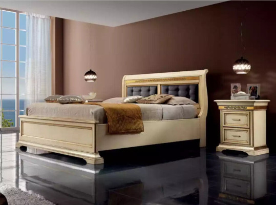 Bed 2x Bedside tables 3 pieces. Bedroom Set Designer Luxury Complete Sets