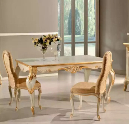 Classic r Dining table Table Wood Dining room Suite 4x Chairs Set 5 pcs