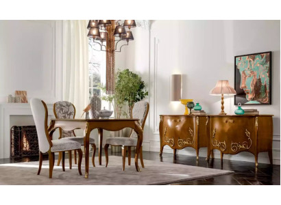 Dining table Dining room Brown Dining set Classic r Table 4x Chairs Set 6pcs