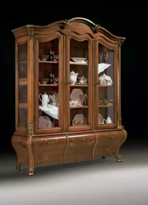 Luxury Wood Display case Sideboard Design Cabinets Brown Italian Furniture