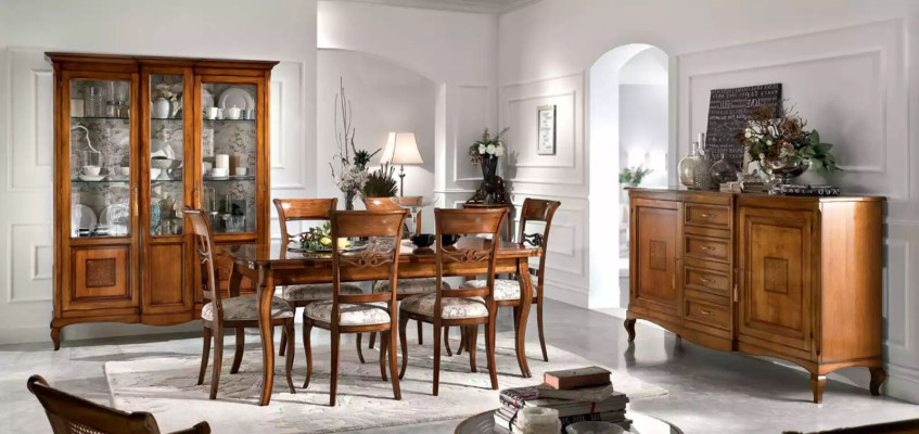 Dining table 6x chairs Dining room Dining set Wood Sideboard 9-piece suite