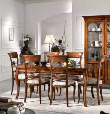 Dining table 6x chairs Dining room Dining set Wood Sideboard 9-piece suite