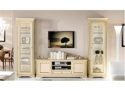 Italian Living room Wall unit 2x Display case Wardrobe Designer Set 3pcs
