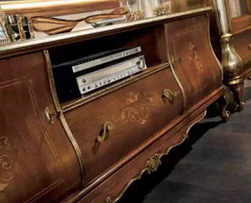 Brown TV Shelf TV cabinet Sideboard Living room Furniture Wood Stand Chest of drawers