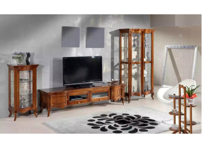 Italian style furniture living room 3 pieces. Set Classic 2x Display case Brown