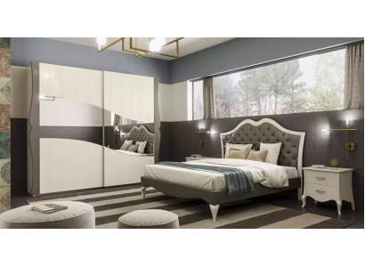 Design Beds Bedroom Bed 2x Bedside tables Modern Luxury Furniture 3pcs