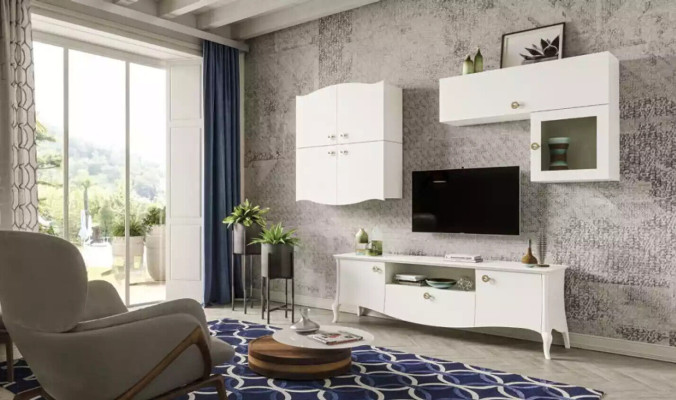 Luxury tv stand Living room TV cabinet Lowboard Sideboard Wall unit White new