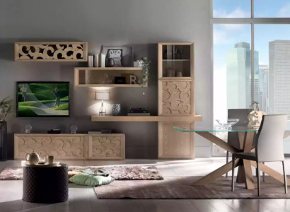 Wall unit Wood Style Classic Italian Living room Furniture Wardrobe