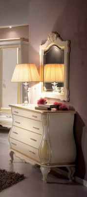 Chest of drawers Luxury Mirror Classic White Bedroom Furniture Cabinets Chests of drawers