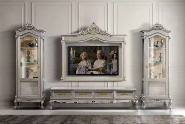 Group TV-cabinet Lowboard TV Stand Gray Living room Set 4-piece Wall unit new