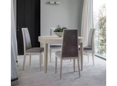 Dining table Suite Group Dining room Table Set 4x Chairs Wood 5pcs Beige