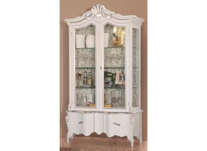 Luxury white wooden display cabinet with Classic m furniture design Wardrobe Display case