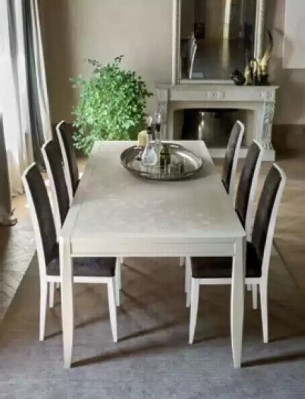 Modern Dining room Set Table Classic Chair group 4x Chairs 5pcs. Set Seating group